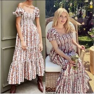 O.p.t. Daphne Smocked Dress, Tory Burch inspired